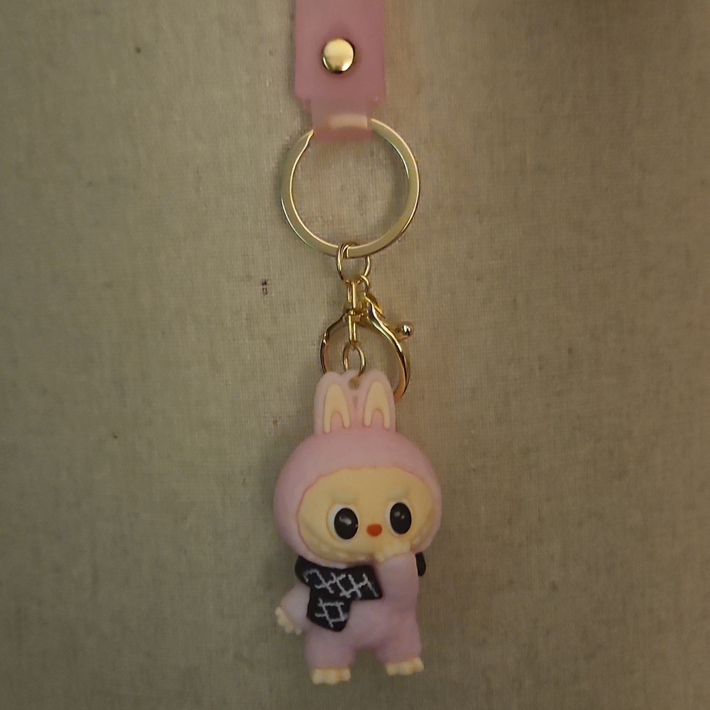 Labubu Kids Keychain Trio - Pink, Brown, Multicolor - Picture 4 of 4